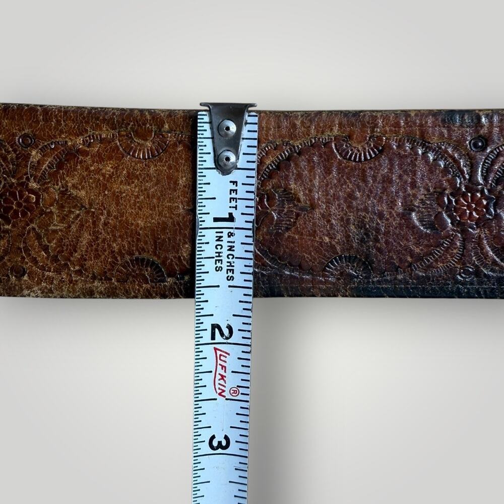 Tech Ether Guild "Colorado Sunrise" Brass J. Mcleod 1970s Hippie Buckle Belt - Picture 12 of 13